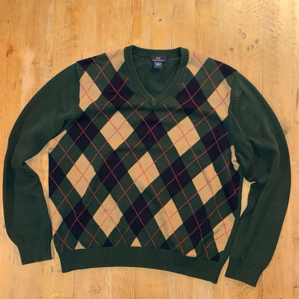 Brooks Brothers Green Argyle Sweater for Men